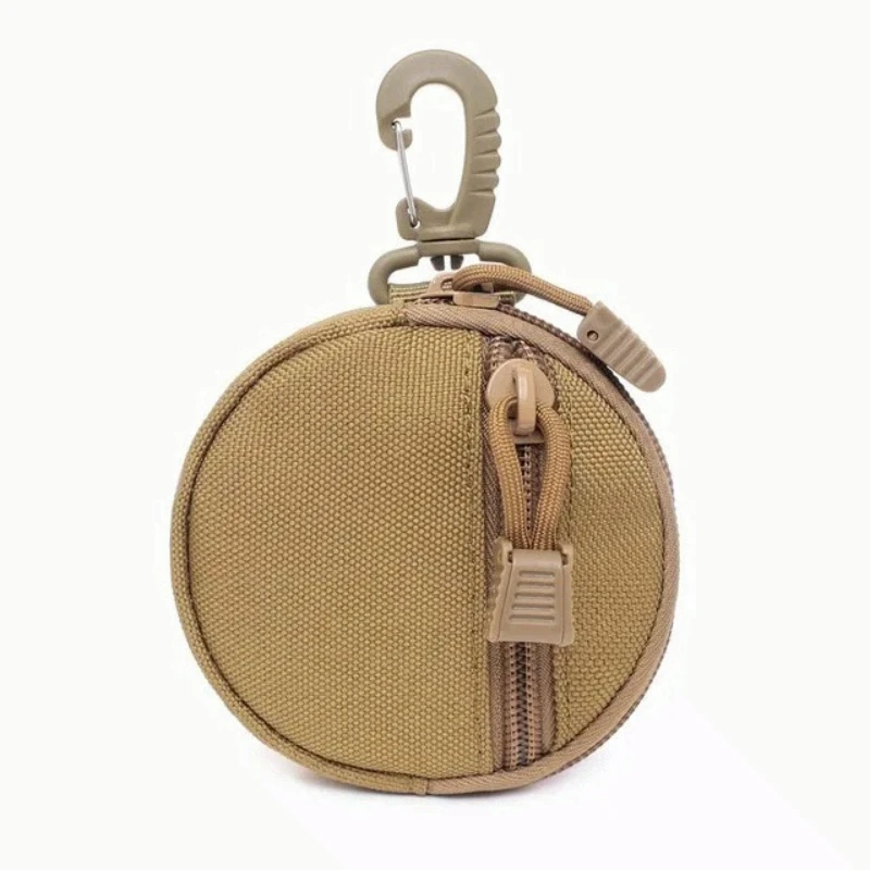 600D New Outdoor Casual Men Coin Wallet Portable Mini Money Coin Pouch Keys Holder Waist Bag Round Small Case Zipper Wallet