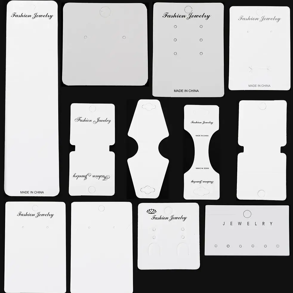 50Pcs/Lot White Foldable Jewelry Display Package Cards For Earrings Necklace Bracelet Display Tag Cards Accessories