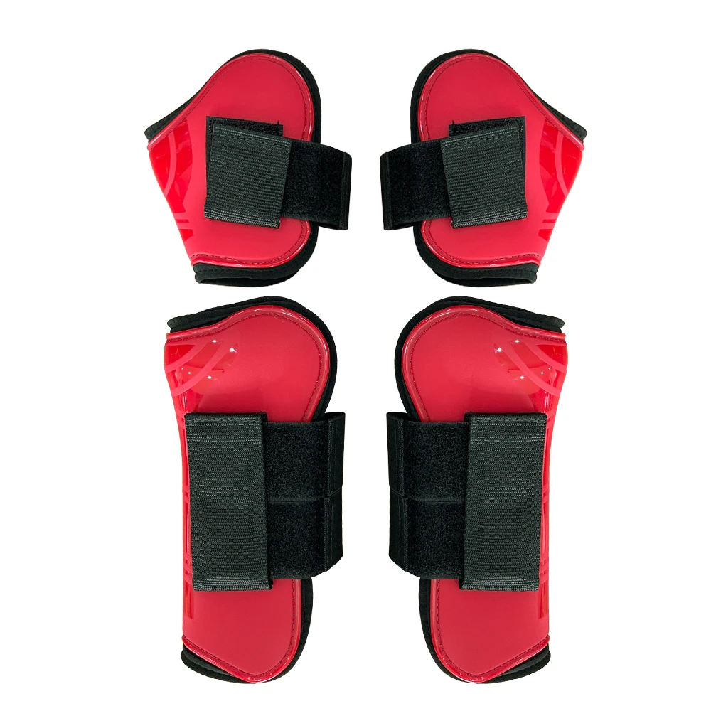 4Pcs Adjustable Horse Leg Boots PU Shell Front & Hind Leg Protection Wraps