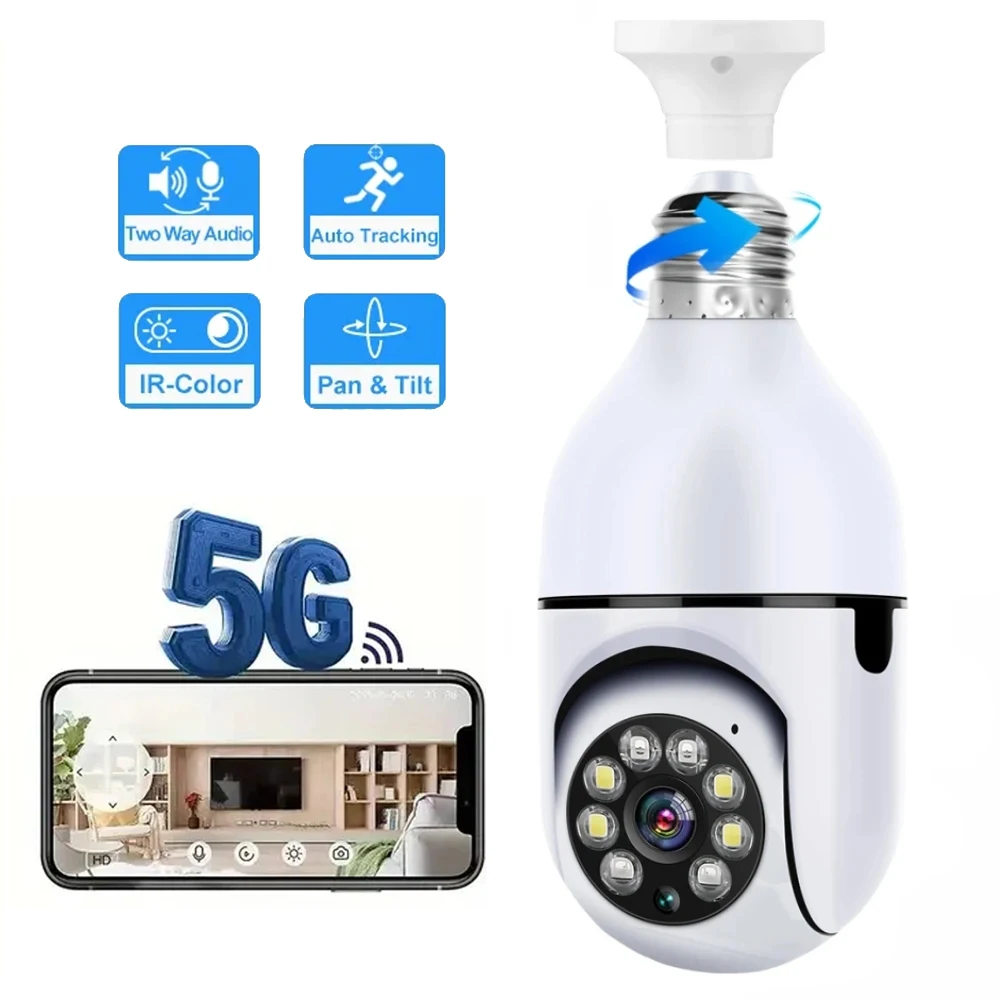 

YI IoT 5Ghz 2.4Ghz 4MP WiFi Bulb IP Camera E27 Wireless PTZ 2MP Color Night Vision Two Way Audio Auto Tracking Home Security