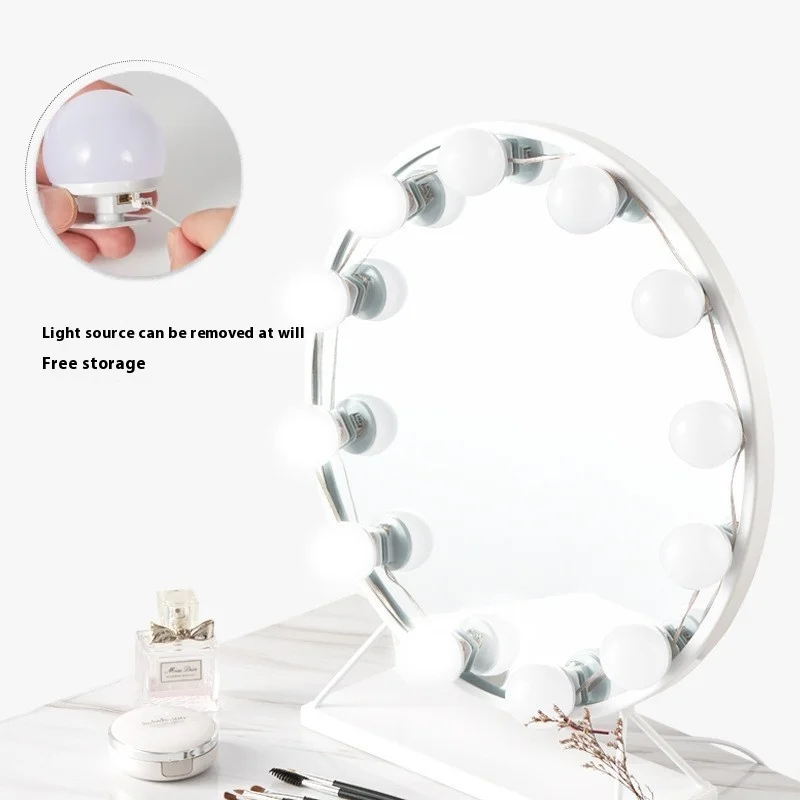 

Mirror Light USB Tricolour Dimmable Removable Fill Light Beauty Mirror Light Bulb Furniture Powder Room Direct Broadcasting Room