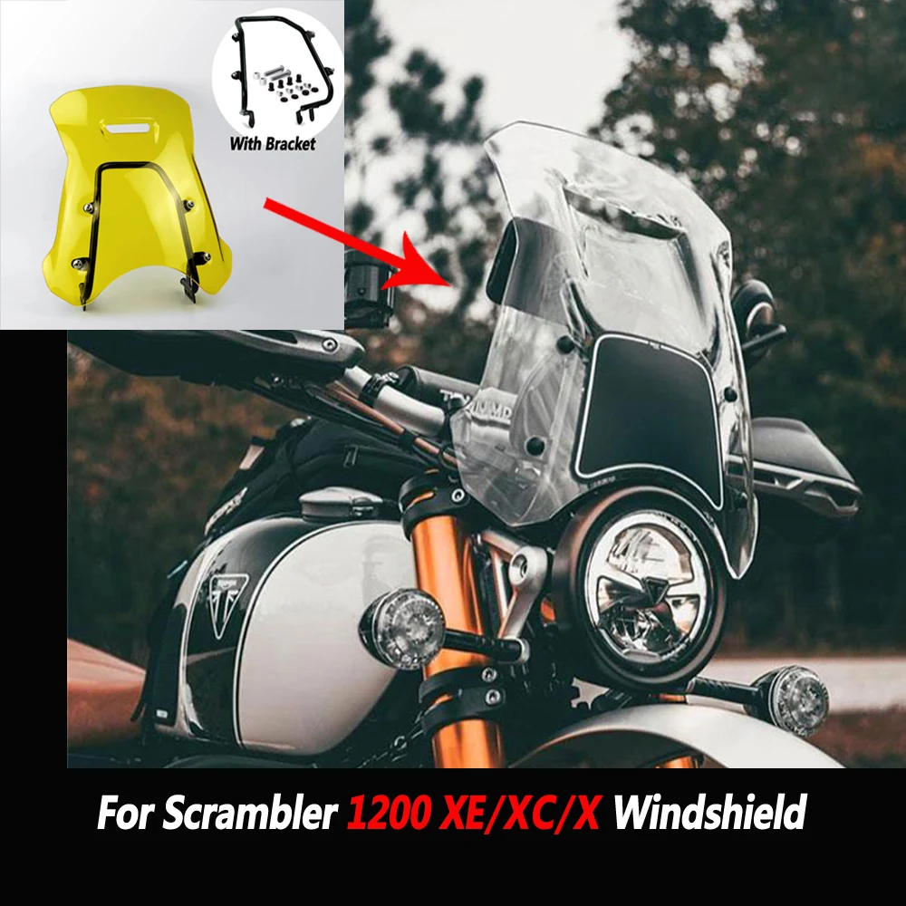 For TRIUMPH Scrambler 1200 XE windshield modification 1200XC 1200X front windshield with raised and enlarged windshield panel