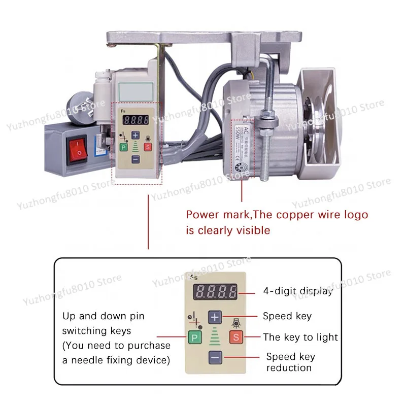 

550W Industrial Brushless Servo Silent Sewing Machine Energy-Saving Motor 220V Flat Car Double Needle Machine Edge Copy