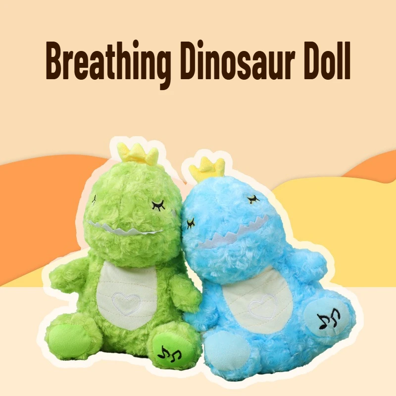 Atmungsaktives, leuchtendes Dinosaurier-Plüschtier, weiches, süßes Stofftier, Kleinkind, Schlafbegleiter, Angstlinderung, Schlafenszeit-Geschenk für Kinder