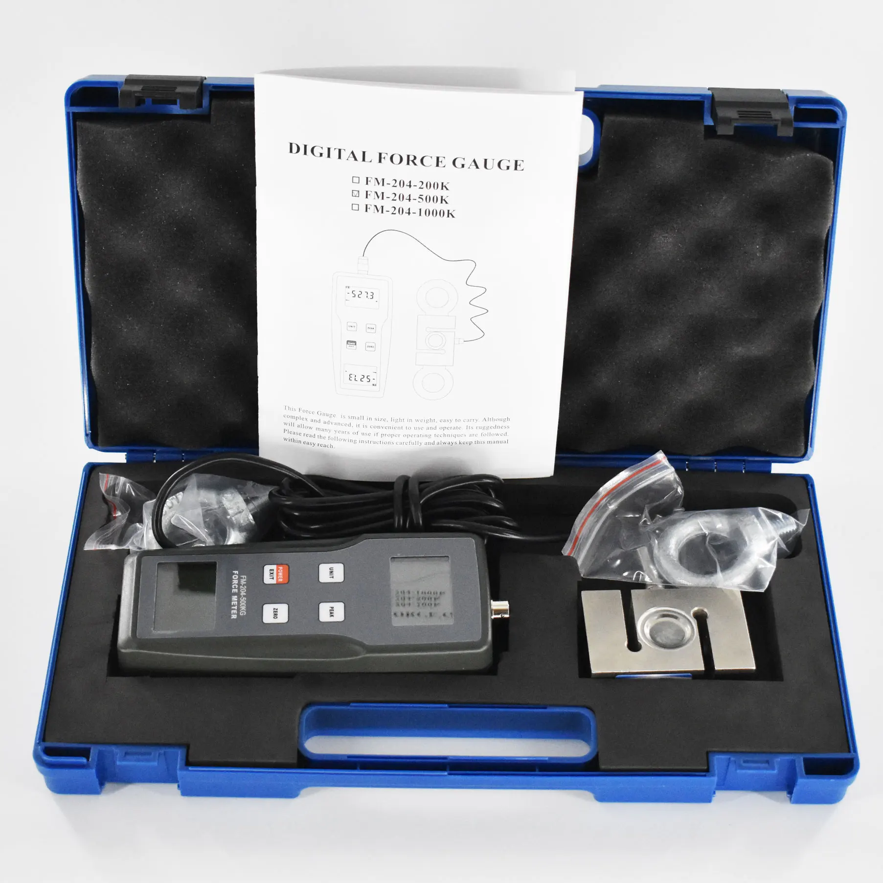 FM-204-500K Digital Force Gauge 4900N Dynamometer pull and push force meter N/kg/lb Mechanical instruments