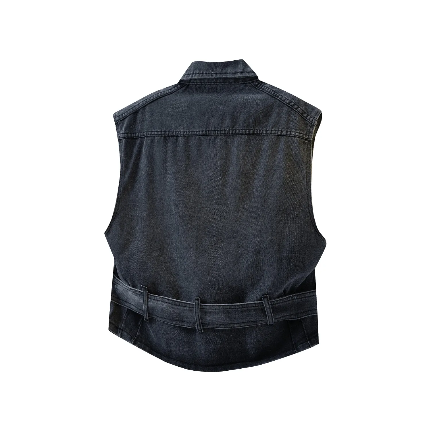 2026 Spring Men Motorcycle Biker Denim Vest Vintage Blue Muilt Pockets Sleeveless Jackets Punk Cowboy Fashion Black Wasitcoat