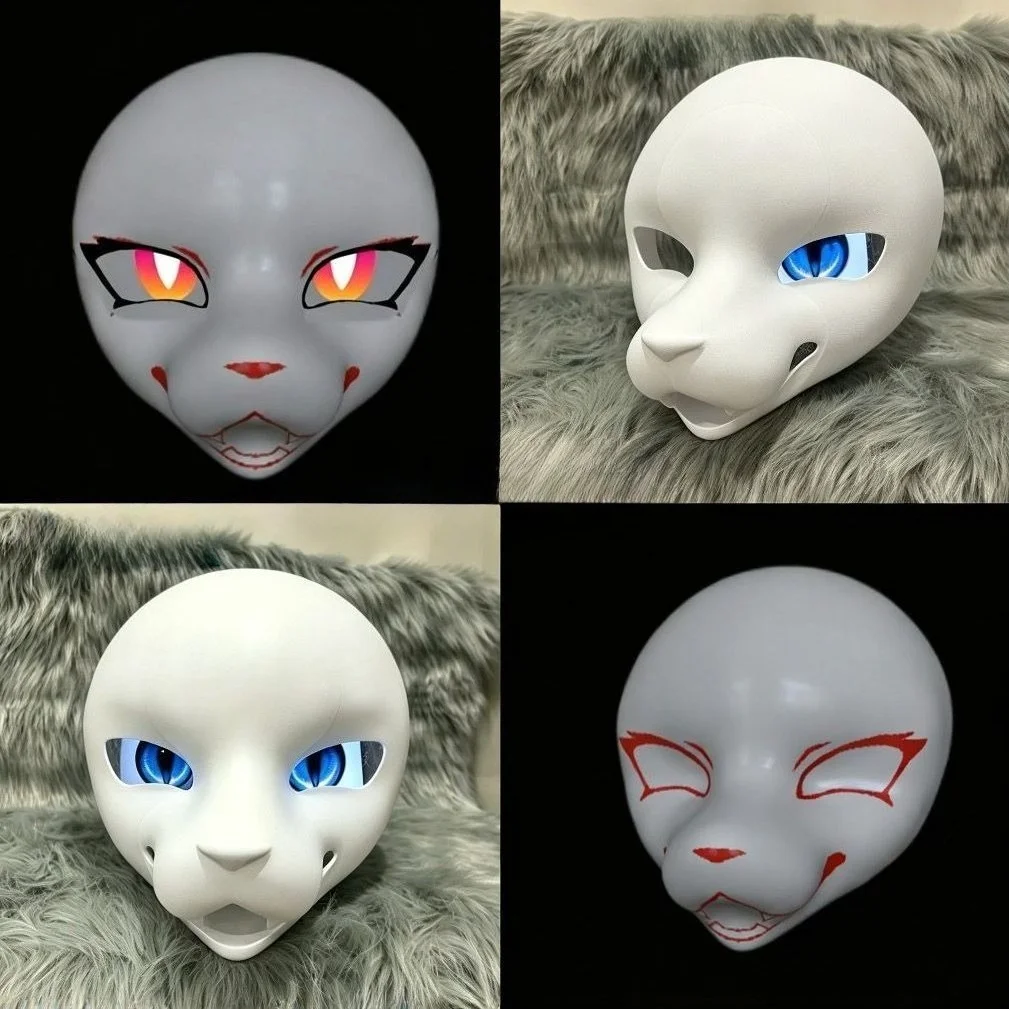 Fursuit American Style Wolf Beast Base Mask Suit Mid Long Snout PETG 3DPrinted Cute Handsome Fury Skull Cosplay Accessories Prop