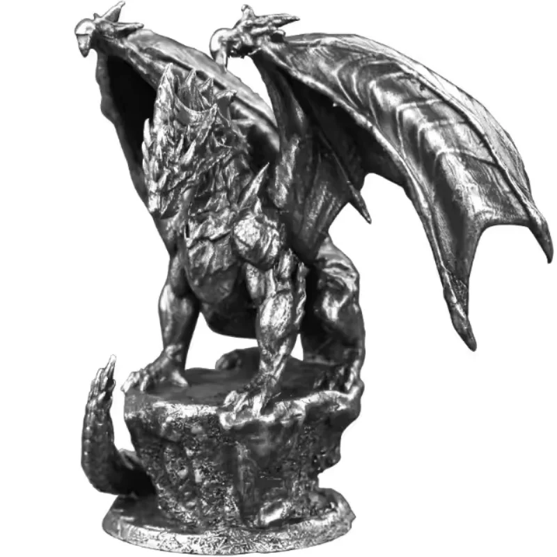 Metal Ancient Evil Dark Dragon Model Hand‑made Finished Desktop Ornaments Figurines Miniatures Collectible Decor Gifts for Boys