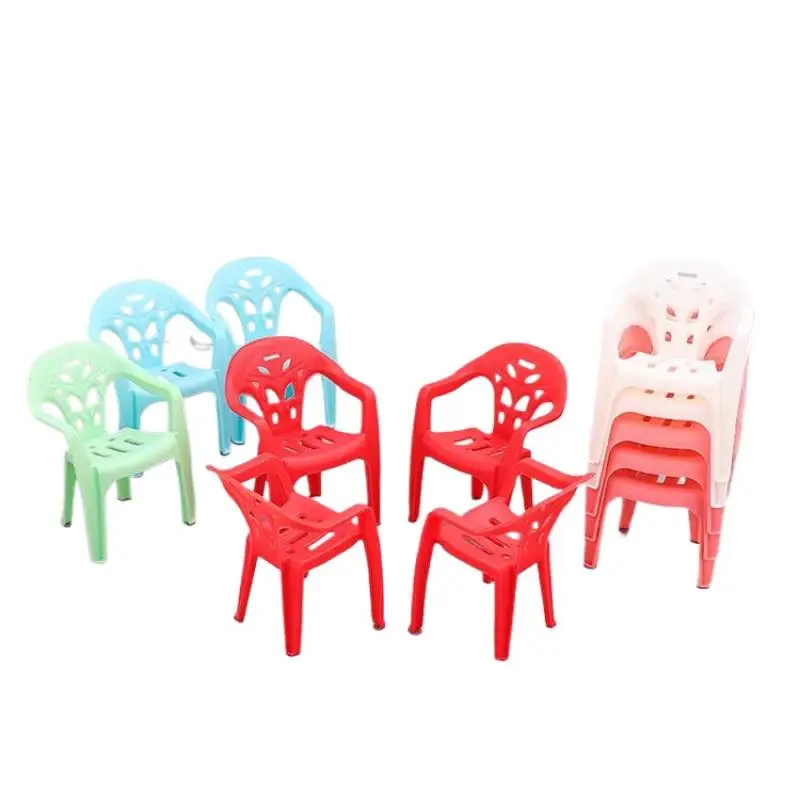 4Pcs 1/6 Scale Plastic Mini Armchair Miniature Backrest Chair Dollhouse Doll Furniture Kids Birthday Gift