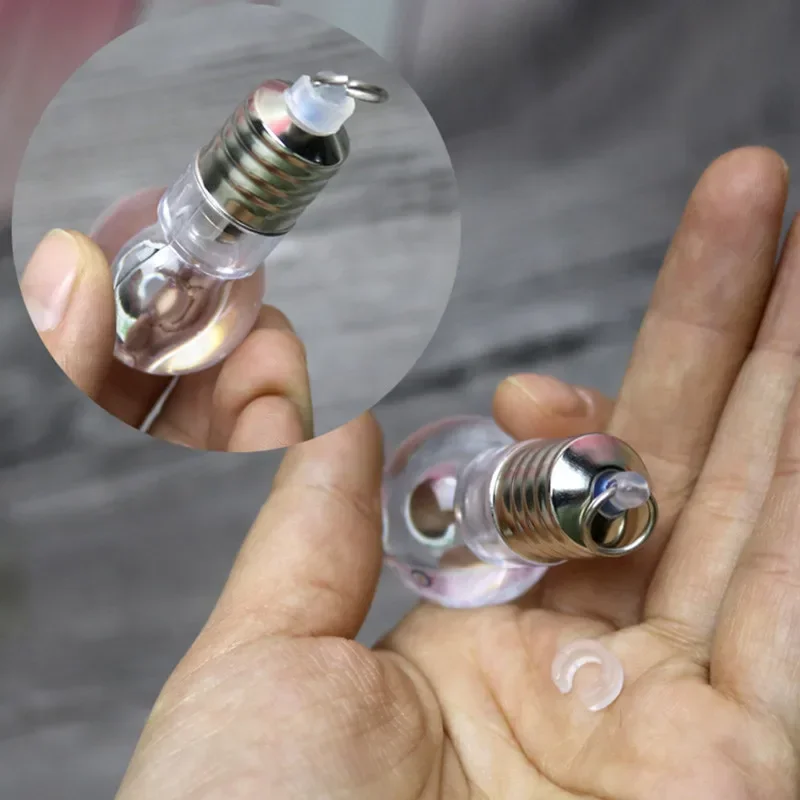 LED Colorful Light Bulb Mini Light Key Chain Creative Toy Small Gift Dazzling Pendant Night Light Novel Accessories