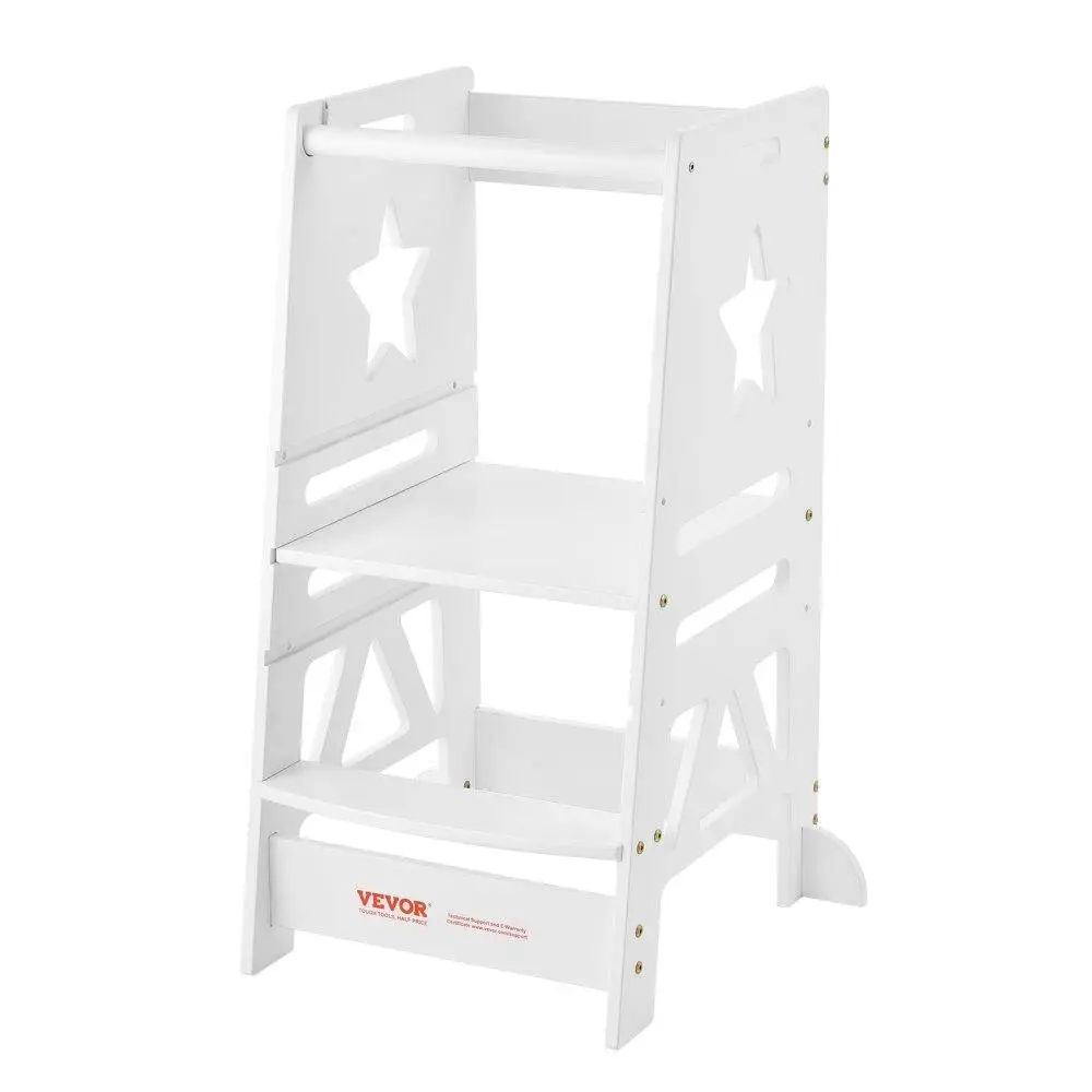 

Safety Toddler Step Stool 3-Level Height Adjustable for kitchen Bathroom Bamboo Standing Tower with Safety Sturdy 350LBS