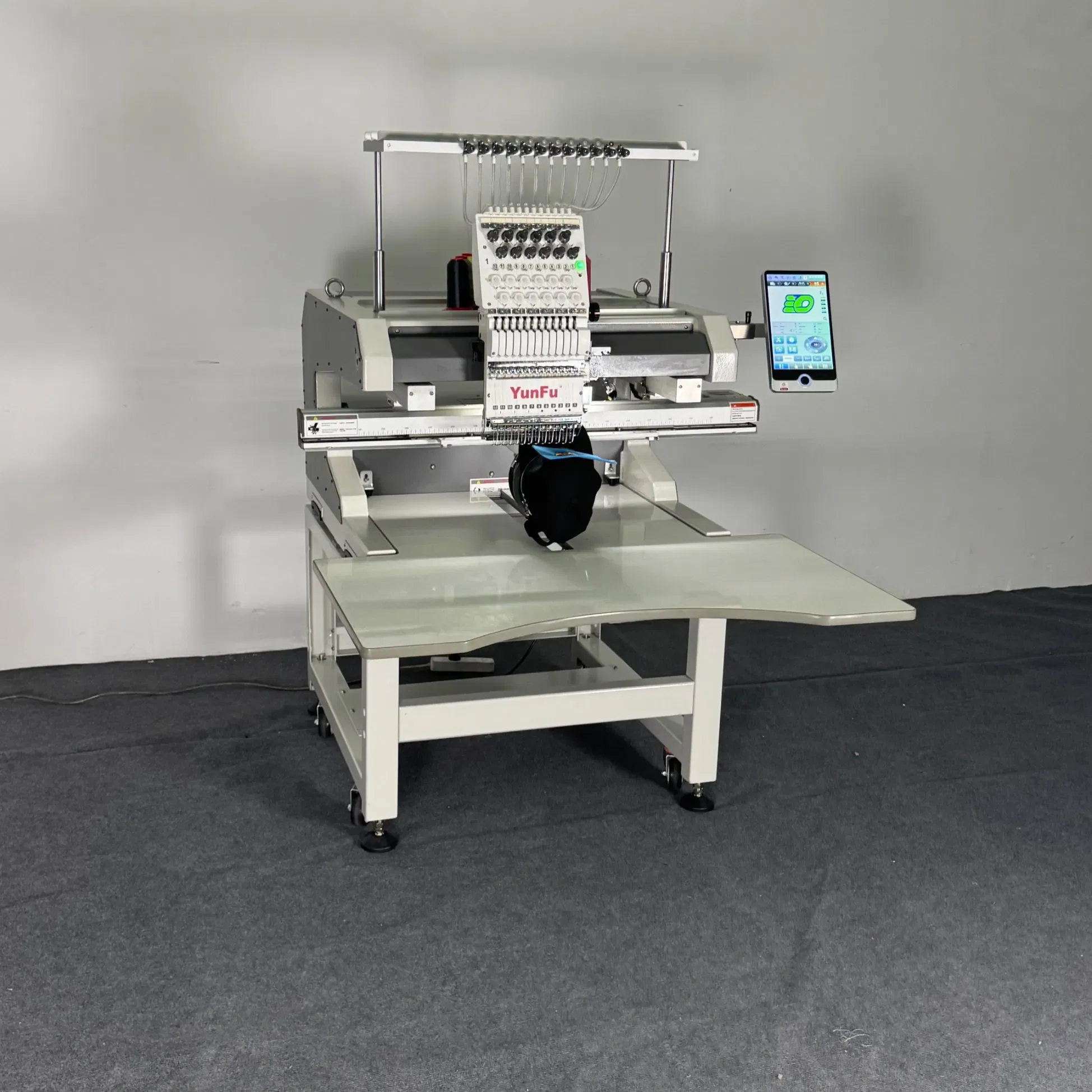 Commercial Single Head High Quality Industrial 800*500mm Embroidery Machine 12/15 Needles Hats/Flat Embroidery /Clothes