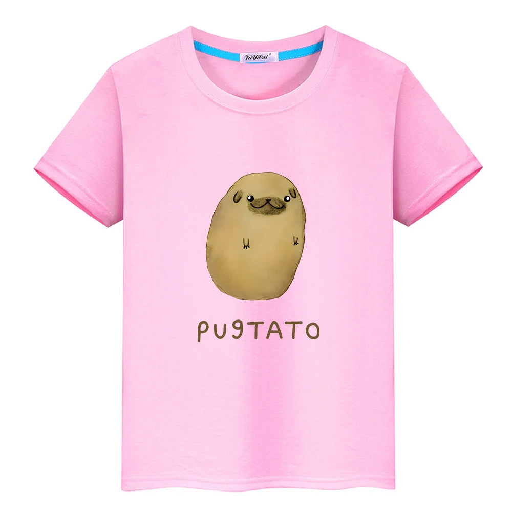 

Potato Pugtato Cartoon T-shirt 100% Cotton Casual Comfortable Soft Tee-shirt Short Sleeve Boys and Girls Children Tshirt Summer