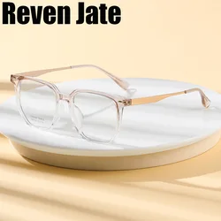 Reven 8004 TR90 Square Glasses Frame Pure Tatinium Temple Men Women Vintage Prescription Eyeglasses Myopia Optical Spectacles