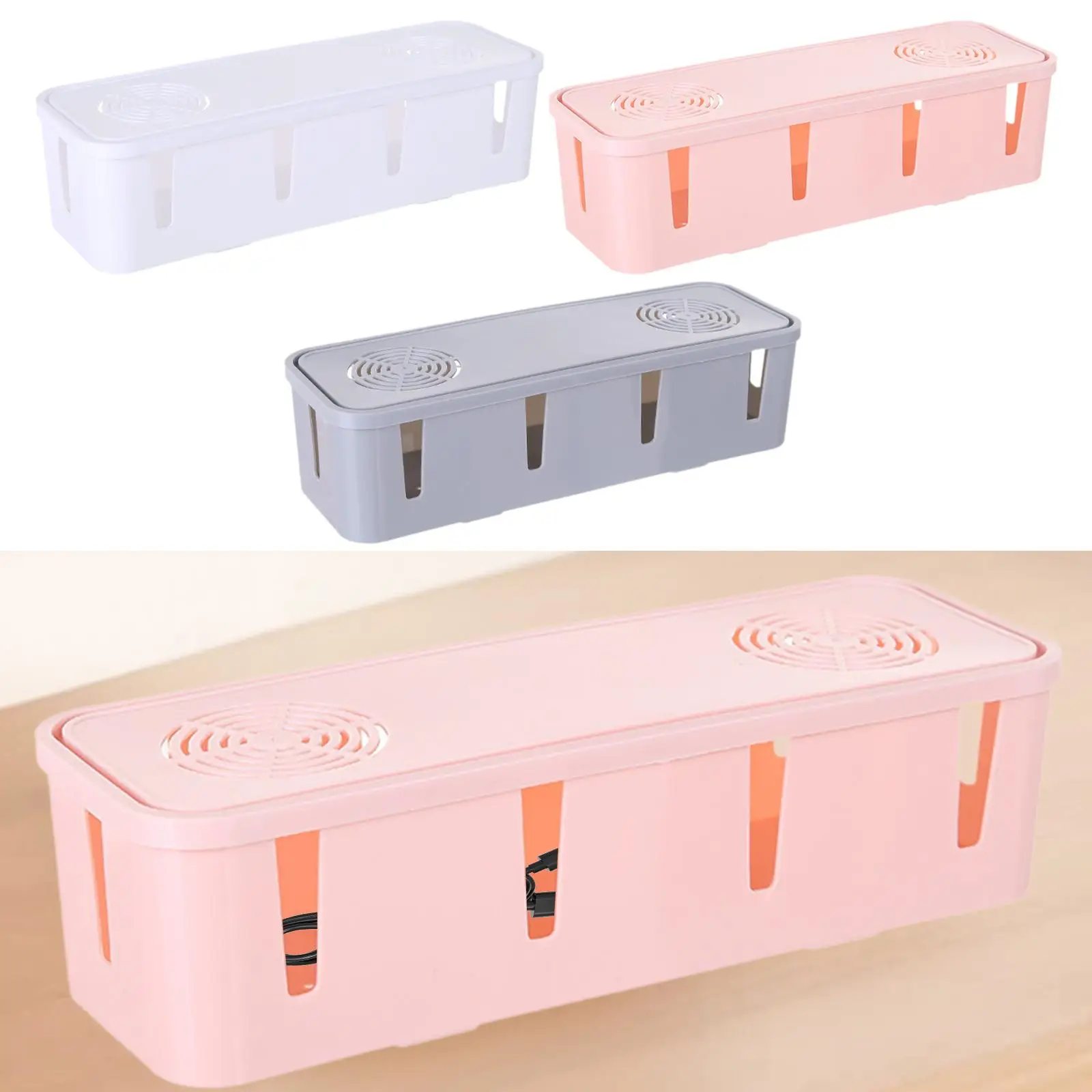 Cable Storage Box Lightweight Practical Line Case for Apartment Office Table