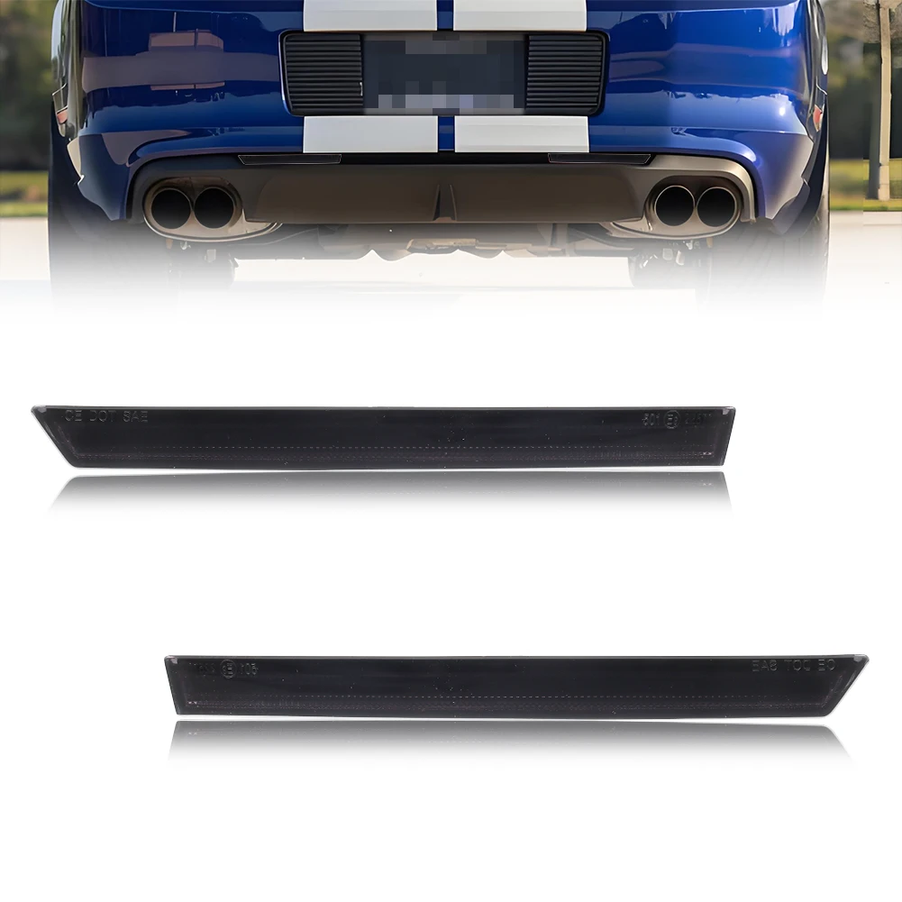

2Pcs Rear Bumper Reflector Light Tail Light Brake Light Turn Signal Light DRL Light Cover For 2013 2014 Ford Mustang No bulb