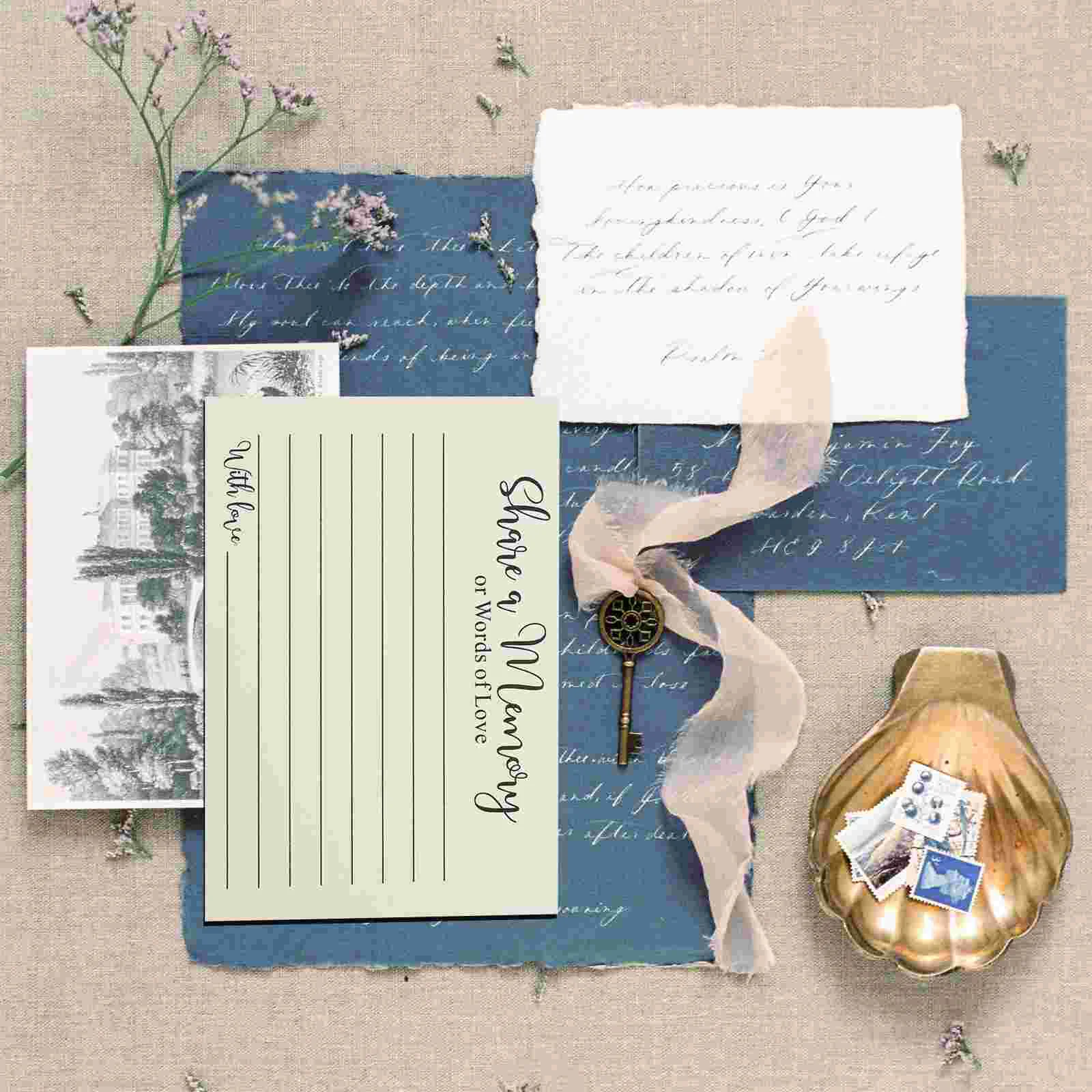 50 Sheets Cards Religious Occasion Envelope Memorial Share Memory Celebration Writing Small Bride