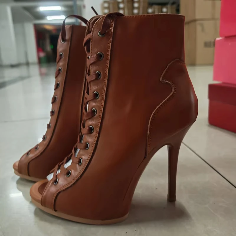 Real Leather 11cm Dance Heels Khaki Black Red Rubber Sole Stable Latin Salsa Women Dance Shoes Brown Dance Heels 11cm