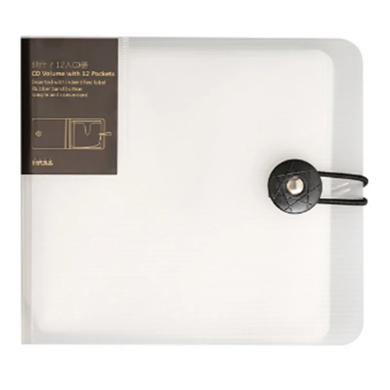 ABSQ-Custodia per CD in plastica trasparente Custodia per DVD Custodia per organizer Custodia per custodia Scatola per album CD DVD con fibbia