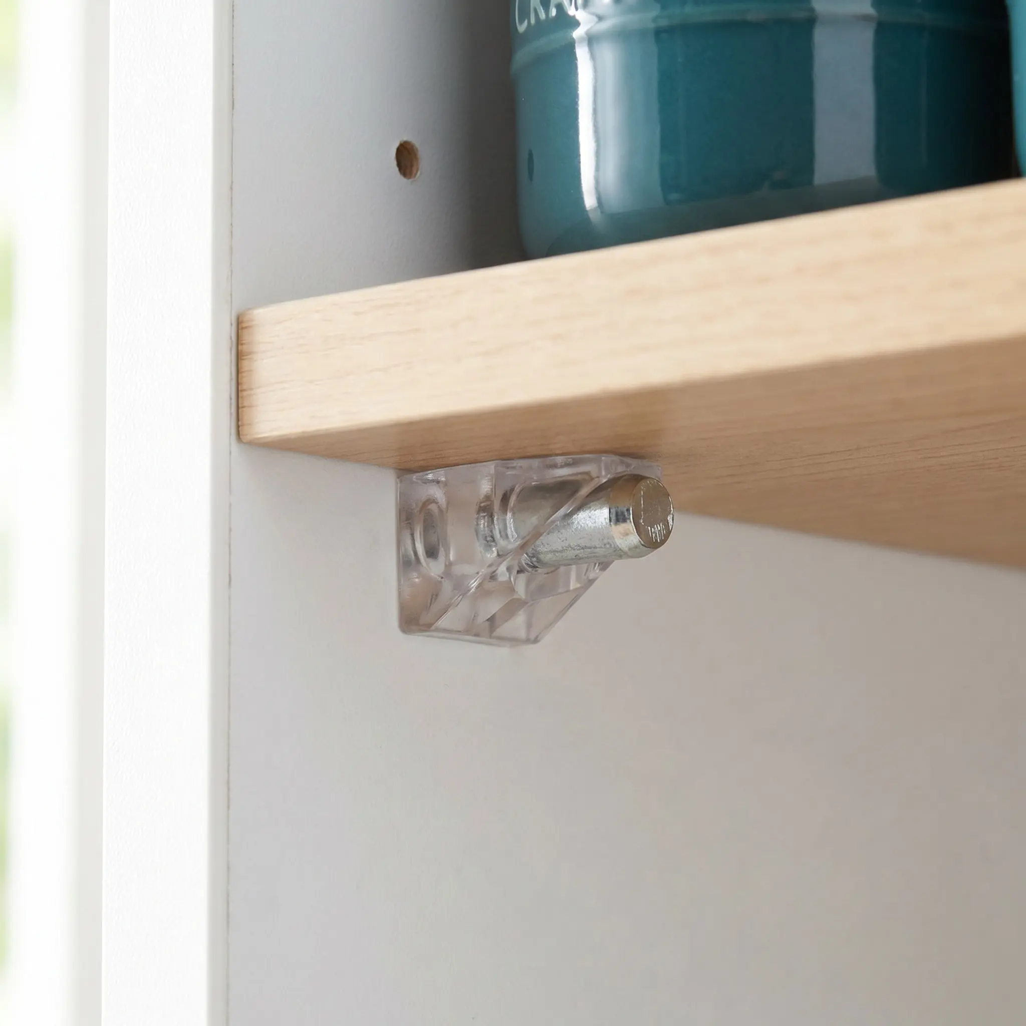 40Pcs Plastic Shelf Brackets Strong Load-Bearing Supports for Cabinets Shelves Bookcases Display Racks Transparent