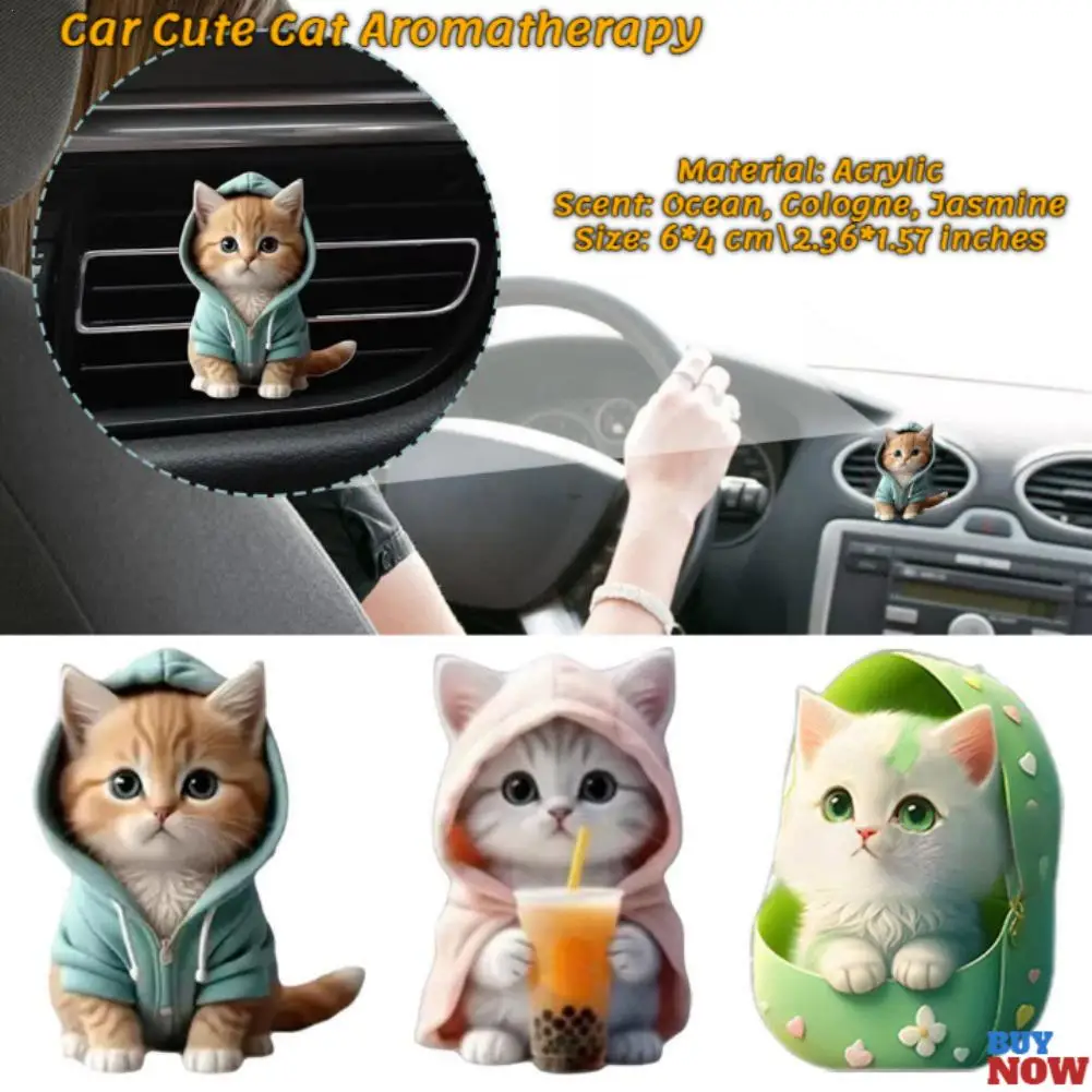 NEW Ventilation Clip Universal Simple Installation Portable Fun Cartoon Cats Dogs Air Vent Clips Acrylic Car Interior Decoration