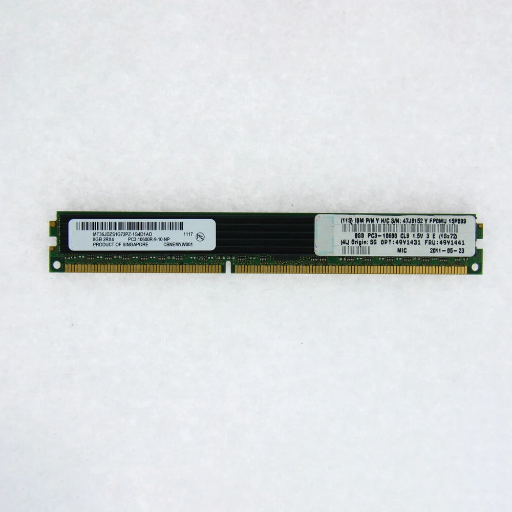 1PCS Server Memory For IBM HS22 PC3-10600R 8G DDR3 1333 VLP DIMM 49Y1431 49Y1441 47J0152 Fully Tested