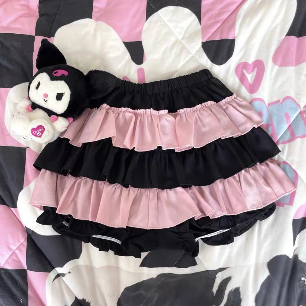 Harajuku Sweet Japanese Kawaii Skirt Y2K Ruffle Punk Rock Subculture Preppy Style 2026 New Casual Women's High Waist Mini Skirt