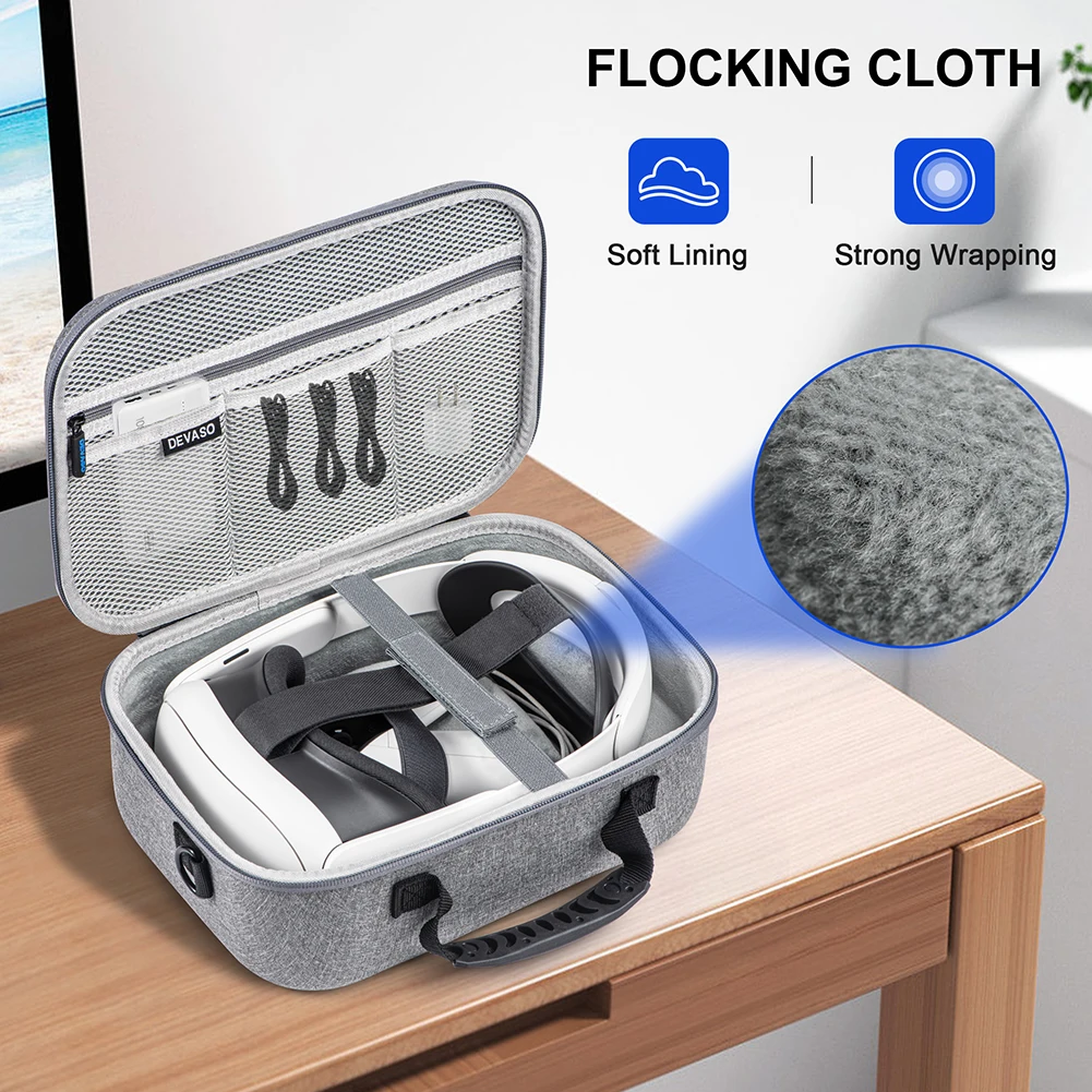 VR メガネポータブルハンドヘルドクロスボディバッグポータブル保護ファッションハードトラベルケースメタクエスト 3 用の拡張可能な容量