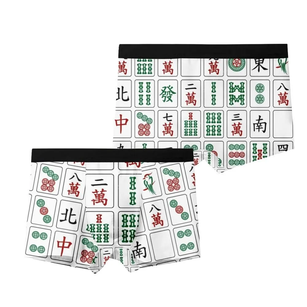 

China Mahjong Man Women Undrewear Sexy Boxers Cotton For Men's Panties Fashion Boxershorts Male Underpants Mens Boxer Shorts