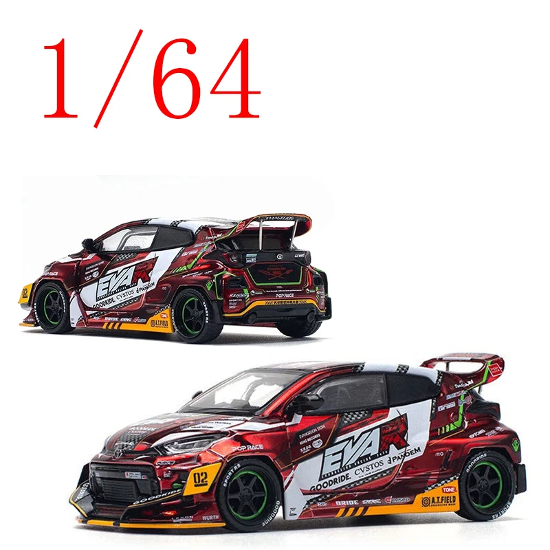 

POPRACE литой под давлением масштаб 1/64 Toyota модель автомобиля из сплава Toyota Yaris EVA игровые транспортные средства игрушки для мальчиков подарок оригинальная коробка