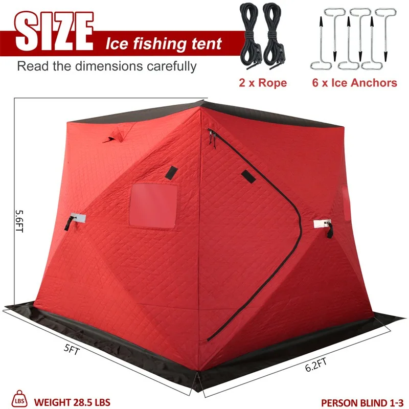 New Arrival Thickened Cotton Windproof Warm Tent Cold-Resistant Shelter for Winter Outdoor Ice Fishing & Snow Fishing