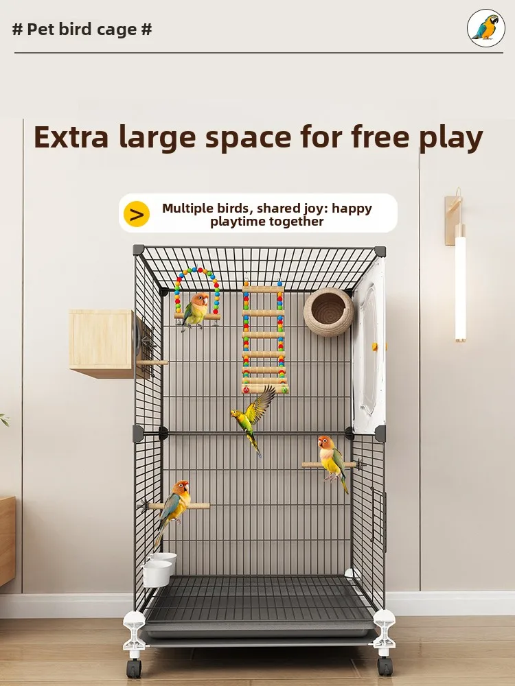 

Клетка для птиц Очень большая клетка для попугая Бытовая новая кожа тигра Xuanfeng специальный пион Роскошная вилла Little Sun Myna