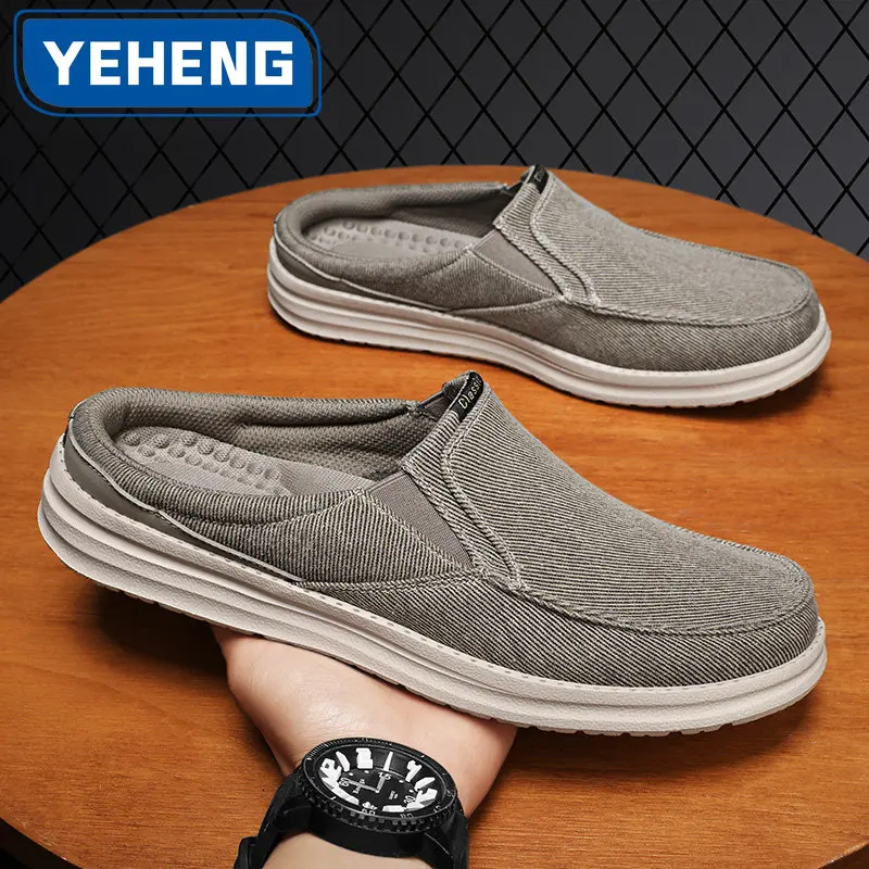 Sapato casual de vaqueiro masculino, lona respirável, fundo macio, sapato de passeio leve, sapato vulcanizado, moda verão, novo