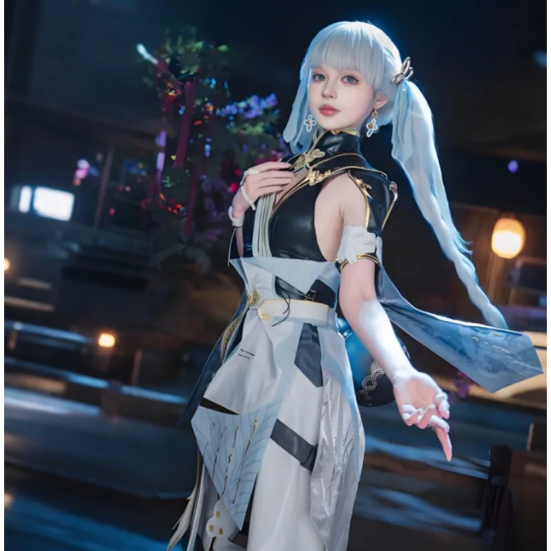 لعبة Wuthering Waves Jinhsi أزياء تنكرية للمهرجانات مجموعة كاملة من فستان النمط الصيني ملابس حفلات الكرنفال الأنيمي بدلة فتاة