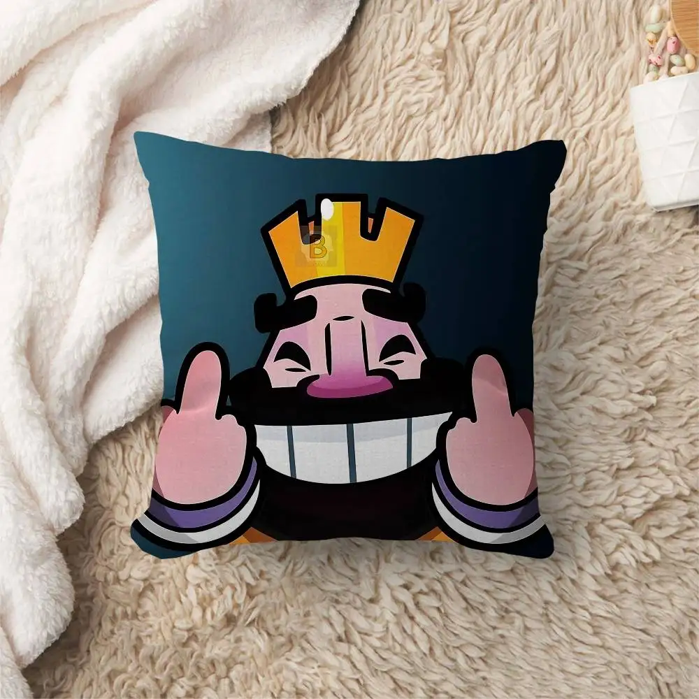 Double Sided Clash Royale Game Personalized Pillow Case, Custom Text Picture Decor for Gaming Room Sofa and Fan Bedroom