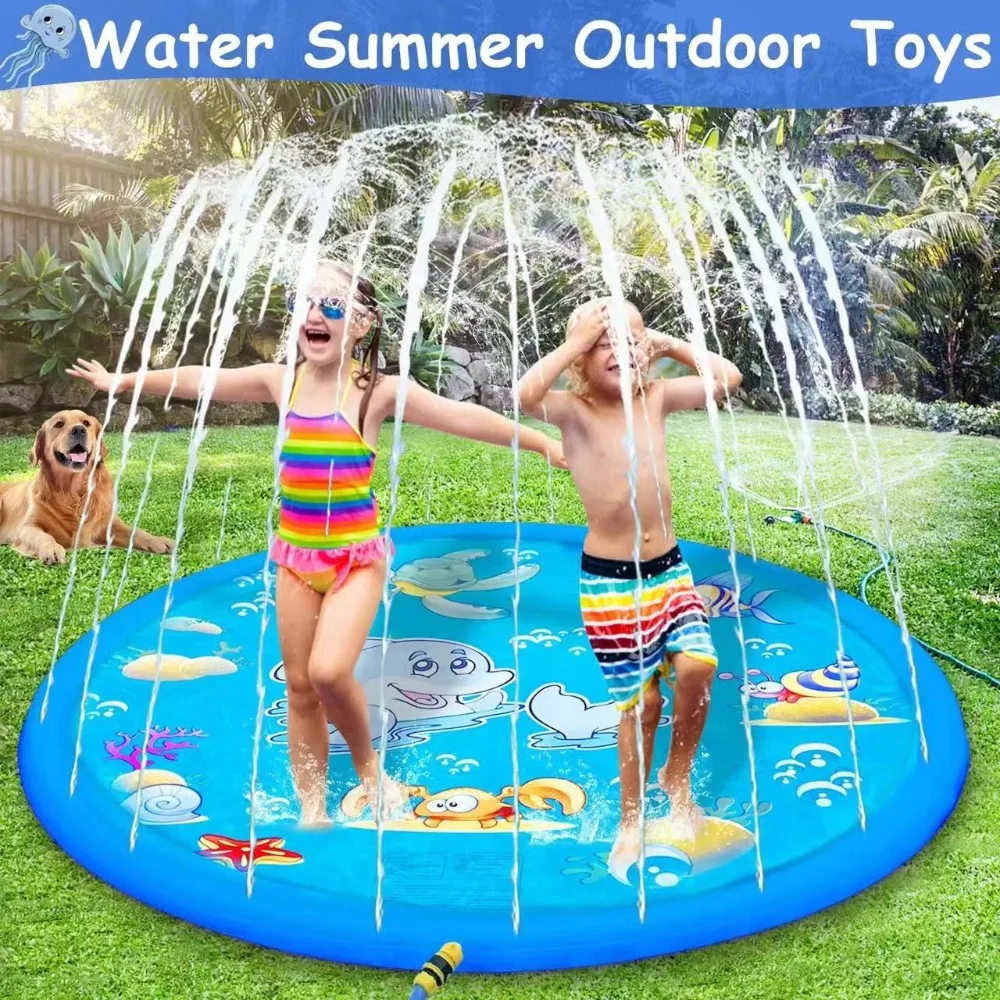

Inflatable Splash Play Mat for Dogs Backyard,Splash Pad for Boys Girls,Outdoor Water Toys Summer Sprinkler Pool