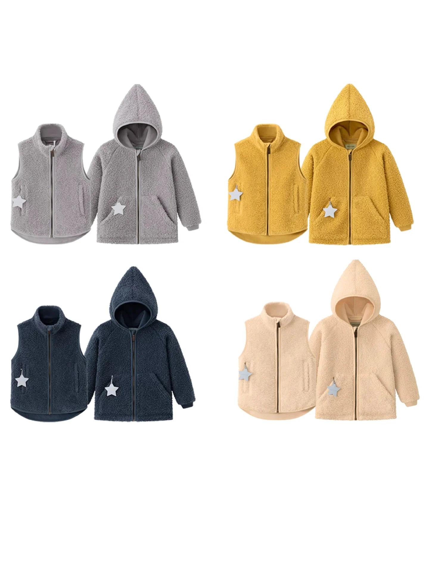 

Childrens Polar Fleece Jacket Autumn Winter New Soft Warm Hooded Cardigan Boys Girls Early Spring Casual Daily Coats