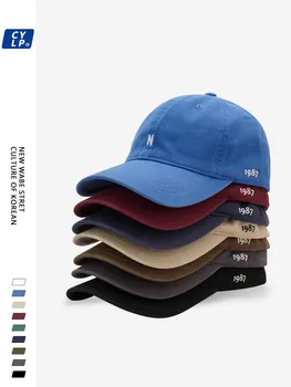 Japanischen Stil Soft Top Baseball Kappe Frauen Einfache Kleine Buchstaben Gestickte Schirmmütze Straße Casual Sonnenhut Männer