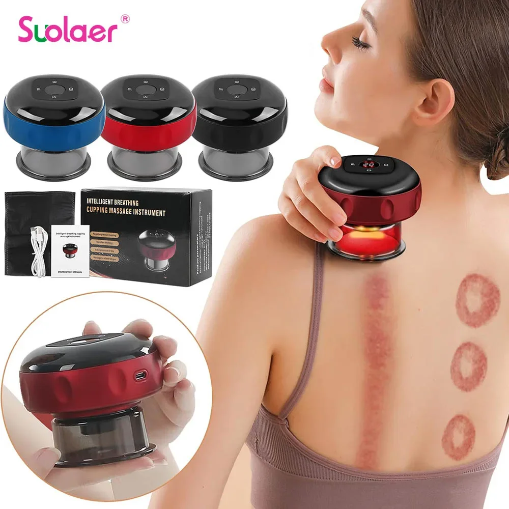 USB Rechargeable Vacuum Cupping Massage Anti Cellulite Magnet Therapy Guasha Scraping Fat Burner Slimming Body Scraping Cupping