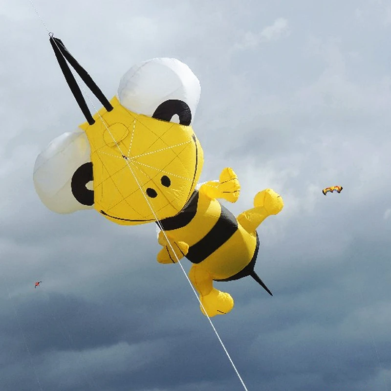 Cerf-volant gonflable en nylon, montre de cerf-volant en forme d'abeille, jouet d'extérieur, corde de cerf-volant, jouets gonflables, corde rotative amusante