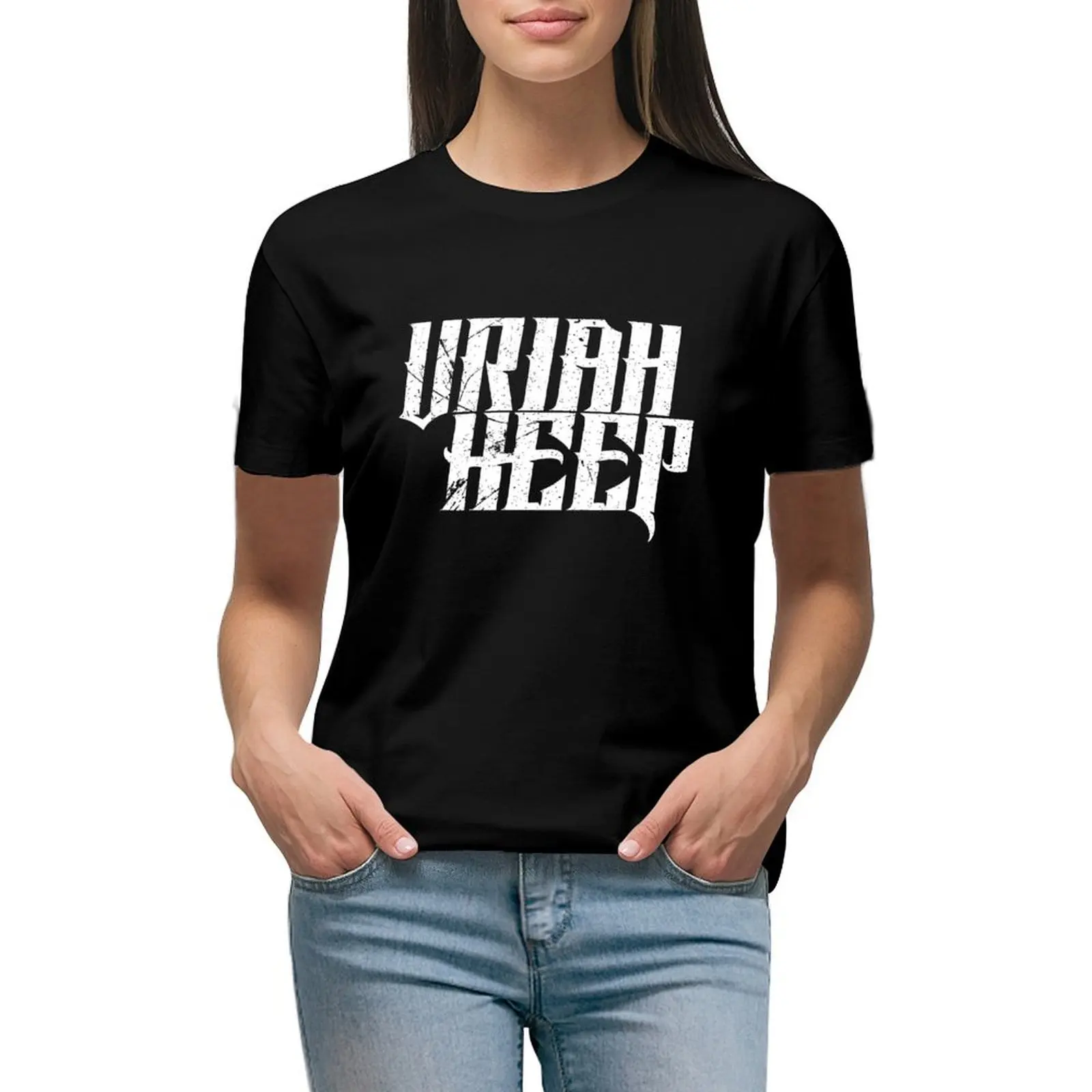 

Uriah Heep - white T-shirt Female clothing animal print shirt for girls Women tops