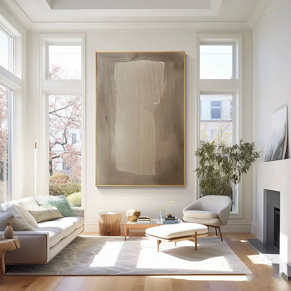 Nordic Light Luxury Abstract Indoor Hang Painting Handmade Canvas Oil Paintings Warm Color Wall Decor Art Mural For Living Room