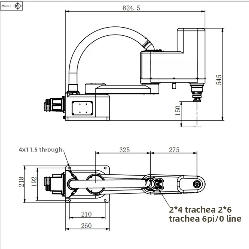 Four-axis horizontal robot industrial robot arm is fast and suitable for loading and unloading