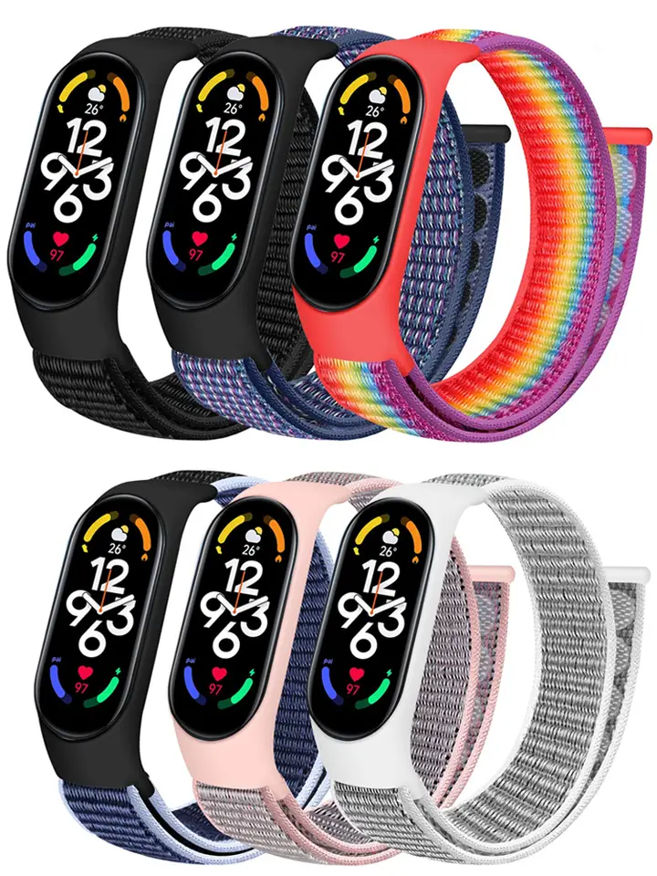 Nylon Loop Strap For xiaomi mi band 7 6 5 4 Bracelet watchband pulsera correa Wristband Sport Miband 7 6 5 4 3 nfc Watch Strap