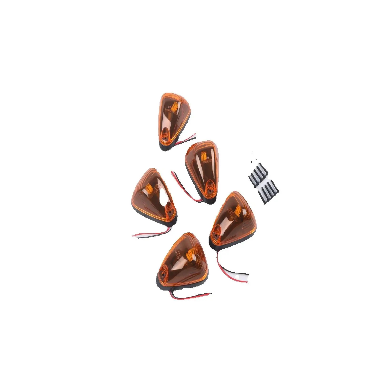 XL3Z15442AA XL3Z15443AA U82119 U82120 5PCS Amber LED Cab Roof Marker Light Kit FOR Ford F250 F350 F450 1999-2016 Super Duty