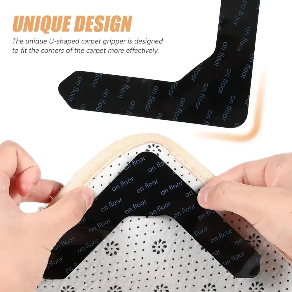 Rutschfeste Aufkleber für Teppiche, wiederverwendbare Teppichgreifer, rutschfeste Ecken, Pads, rutschfestes Klebeband, Matte, Teppichgriff, Stopper, Aufkleberband – Detail 9