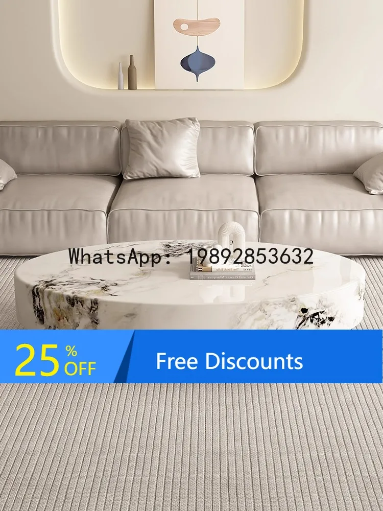 YFY Italian Minimalist Marble Oval Coffee Table Set for Home Living Room 2025 New High-End Feel