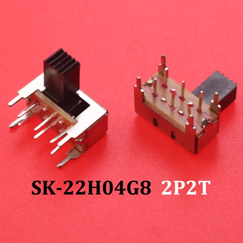 Cltgxdd 100pcs Toggle Switch Single and Double Row In-line Horizontal Small Micro Power Slide Switch 2/3Gear 1P2T 2P2T 1T3P 2P4T