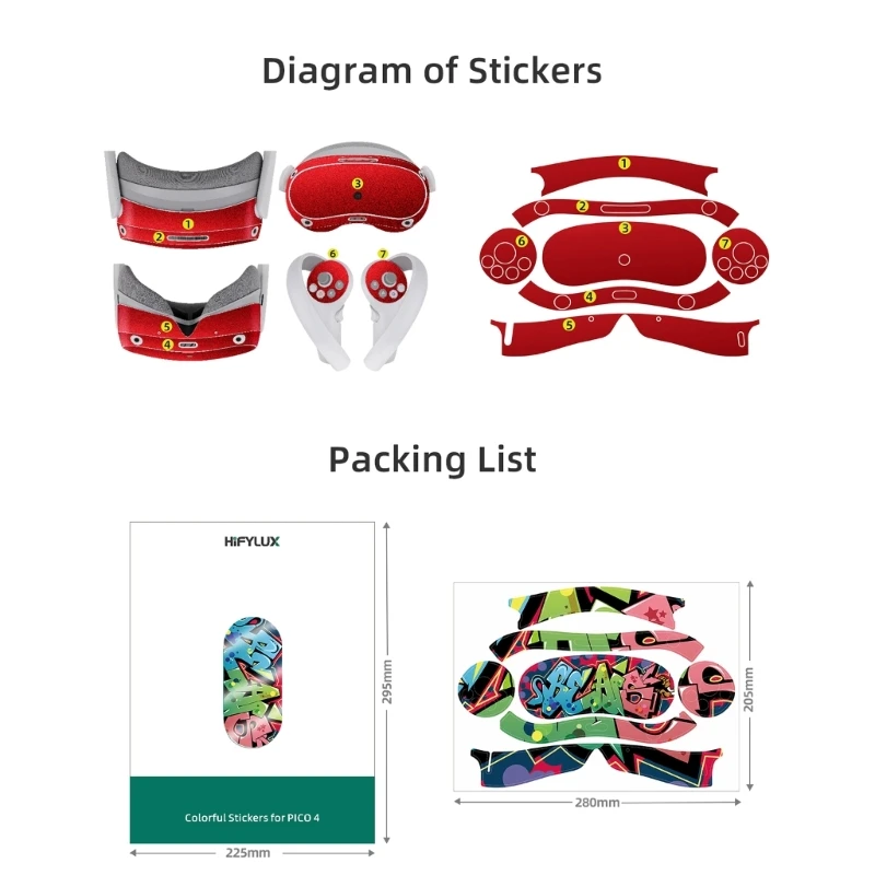 VR نظارات الجلد ملصق ل بيكو 4 سماعات VR نظارات واقية ملصق لاصق لامع ورائع مكافحة القذرة ملصقات مصورة الجلد الإكسسوار