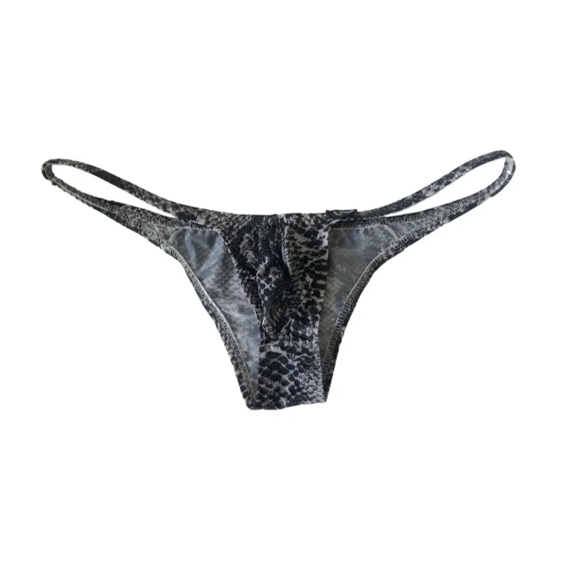 Men\'s Briefs Fashionable Sexy Low-Rise Triangle Underwear with Monochrome Floral Print